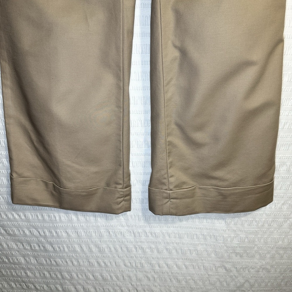 Banana Republic Jackson Fit Womens Khaki Wide Leg Cuffed Pants Slacks 2S - Picture 2 of 13